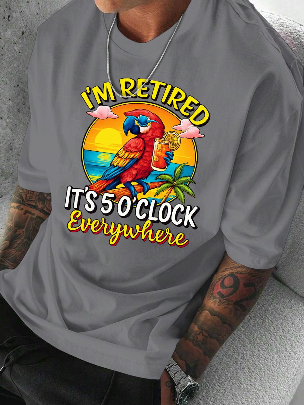 Men's Graphic T-Shirt - Round Neck Short Sleeve Weekend Style 396581