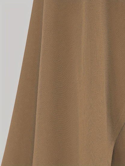 Women's Autumn New High-Waist Irregular Split Skirt with Lining, Mid-Length 2-in-1 Tie Dress