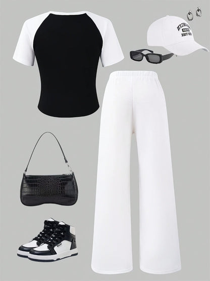 Girls' Casual Outfit Set - Summer