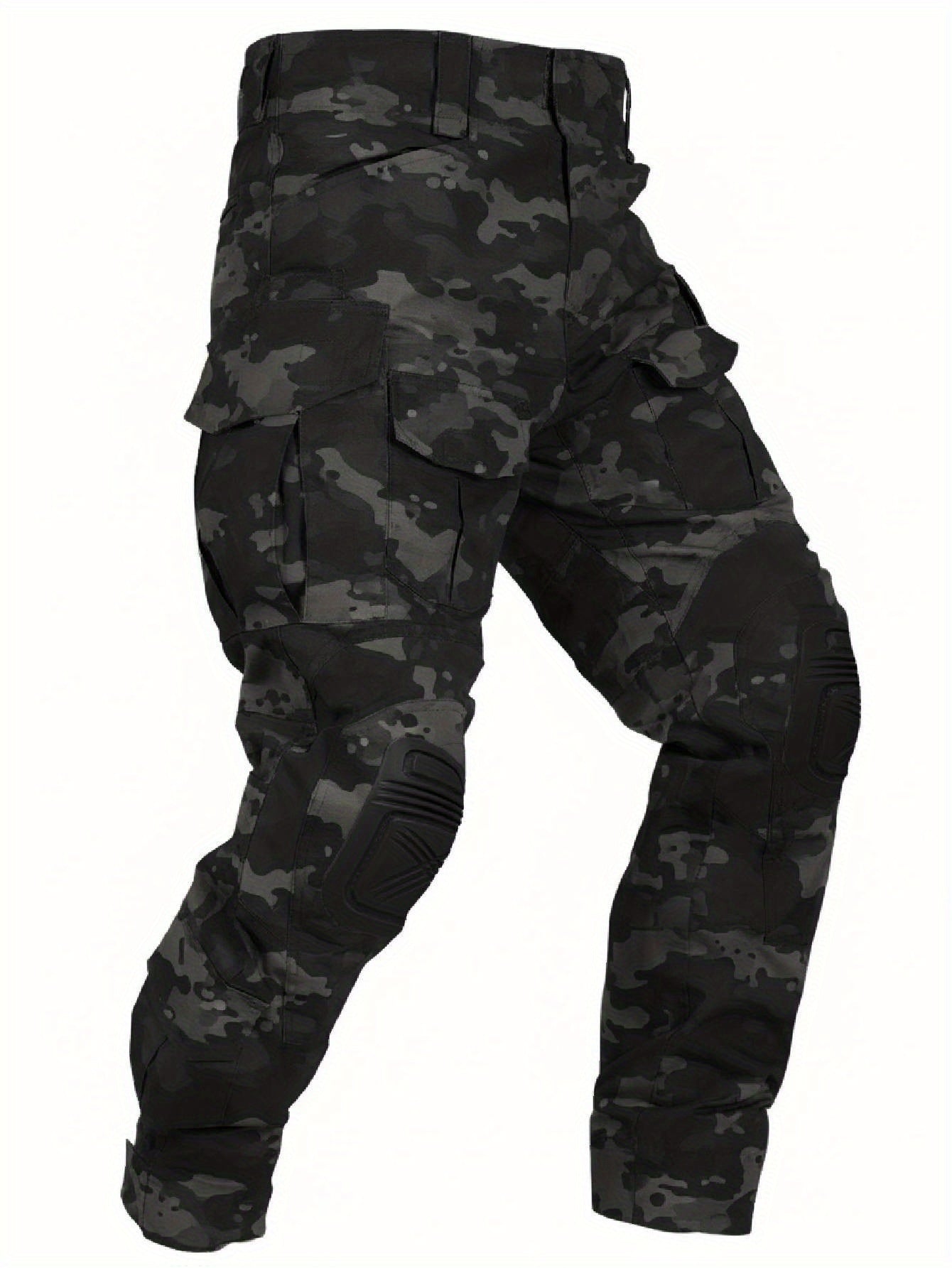 Men'S Tactical Pants with Knee Pads, Outdoor Cargo Work Pants Hunting Pants 10 Pockets (No Belt)
