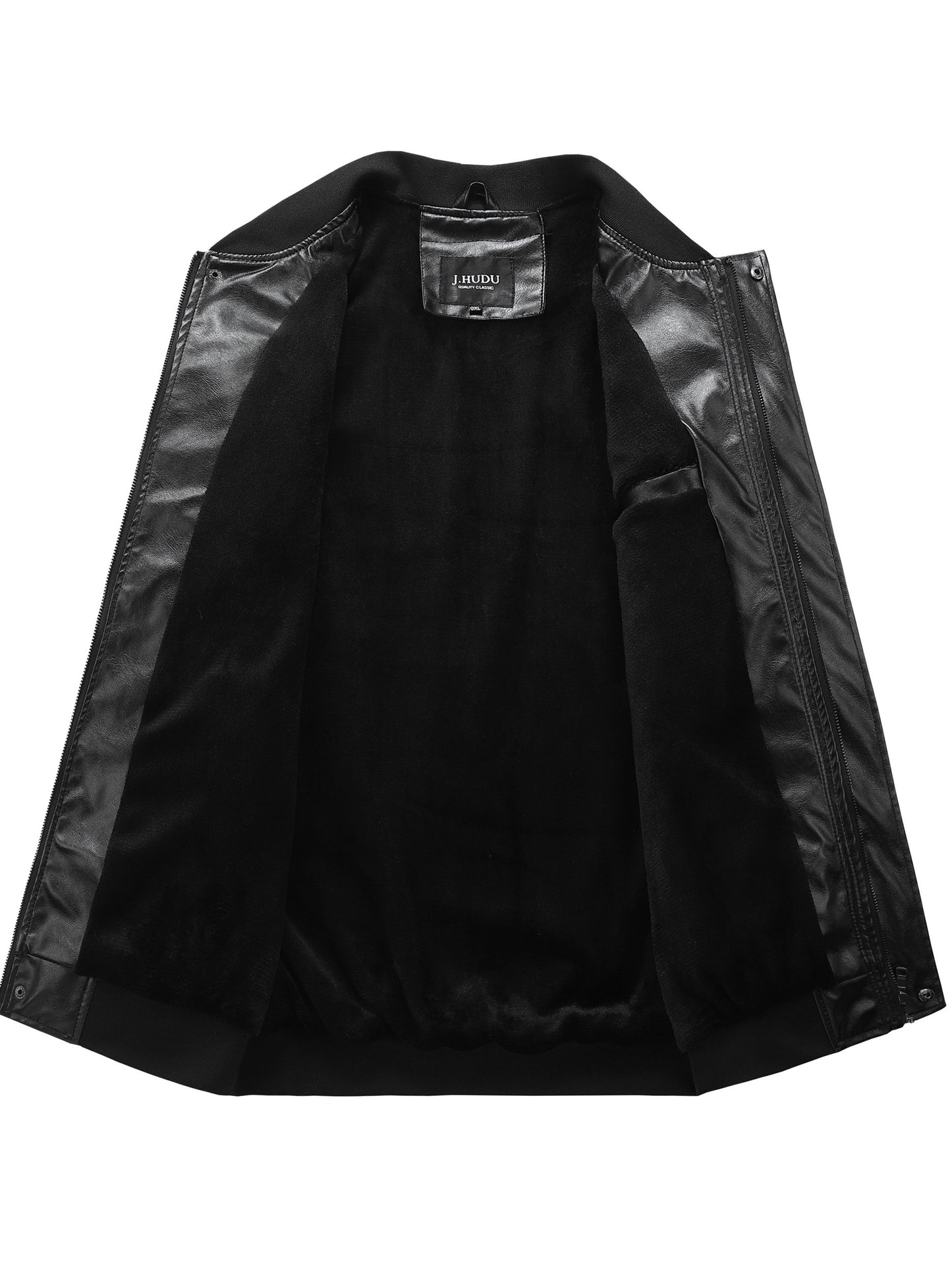Plus Size Men'S Letter "R" Print PU Jacket for Spring/Autumn, Oversized Punk Raglan Baseball Jacket for Big & Tall Males, Men'S Clothing
