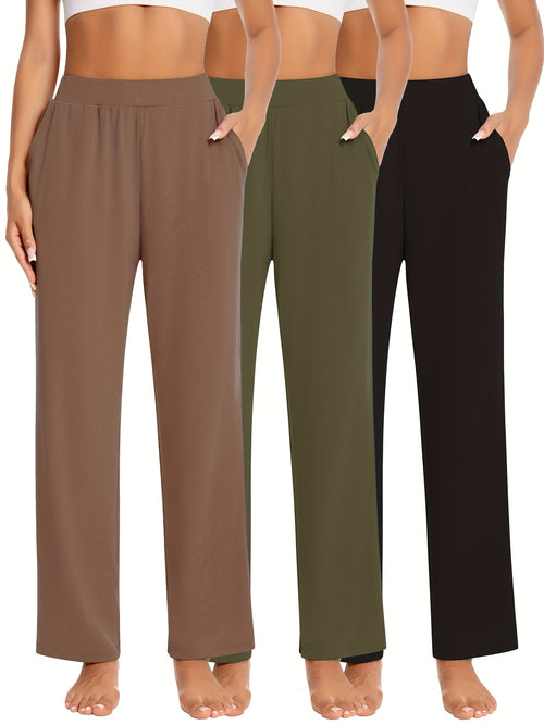 Women's Black/Carbon Grey/Khaki Viscose Pants - product view 1