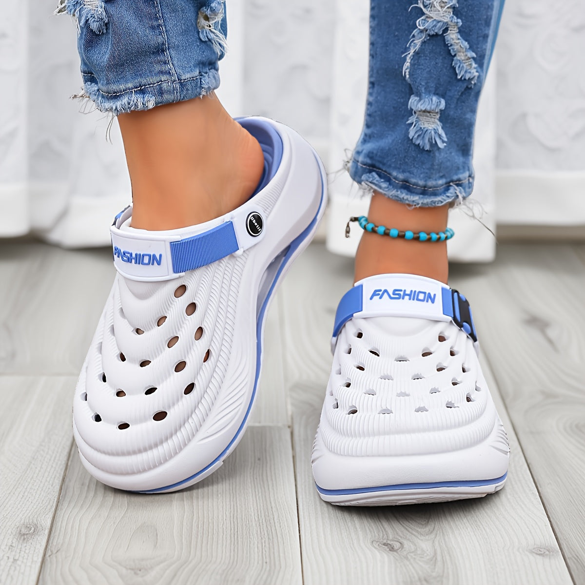 New Women'S Perforated Shoes, Non-Slip Thick Soled Hollow Breathable Casual Soft-Soled Beach Shoes, Women Shoes