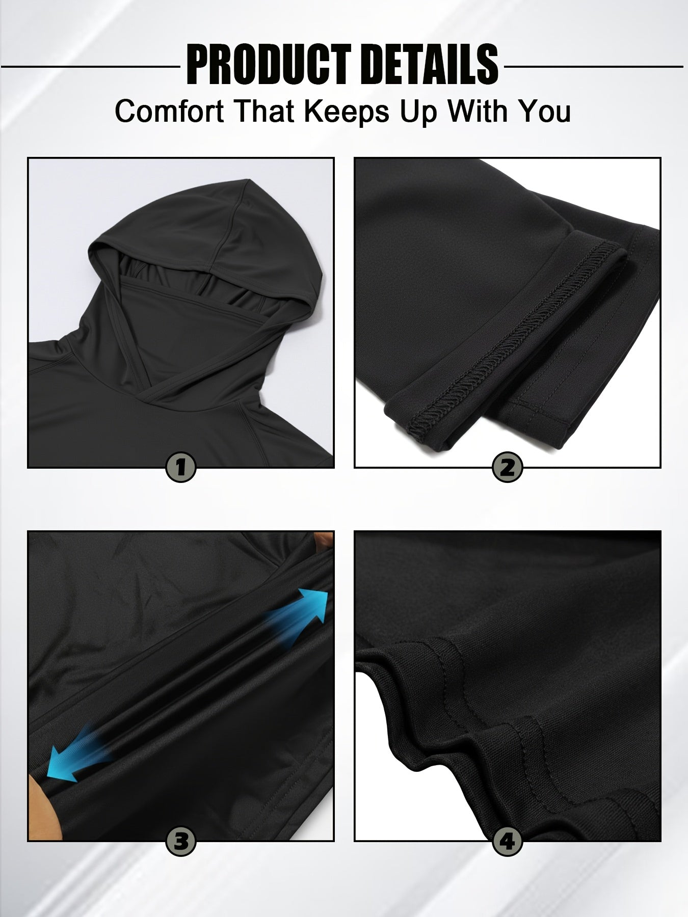 6pcs Men's Outdoor Hoodie with Windproof Face Shield Design, Shaping Body, Breathable And Quick Drying, Essential T-shirt for Outdoor Travel, Fishing, Outdoor Exploration, And Exercise.