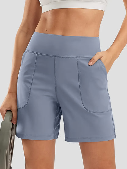 Women'S High-Waist Quick-Dry Yoga Shorts with Pockets | Stretchy Nylon | Quick-Dry, Breathable, Stretchy | Yoga, Running And Fitness | Women