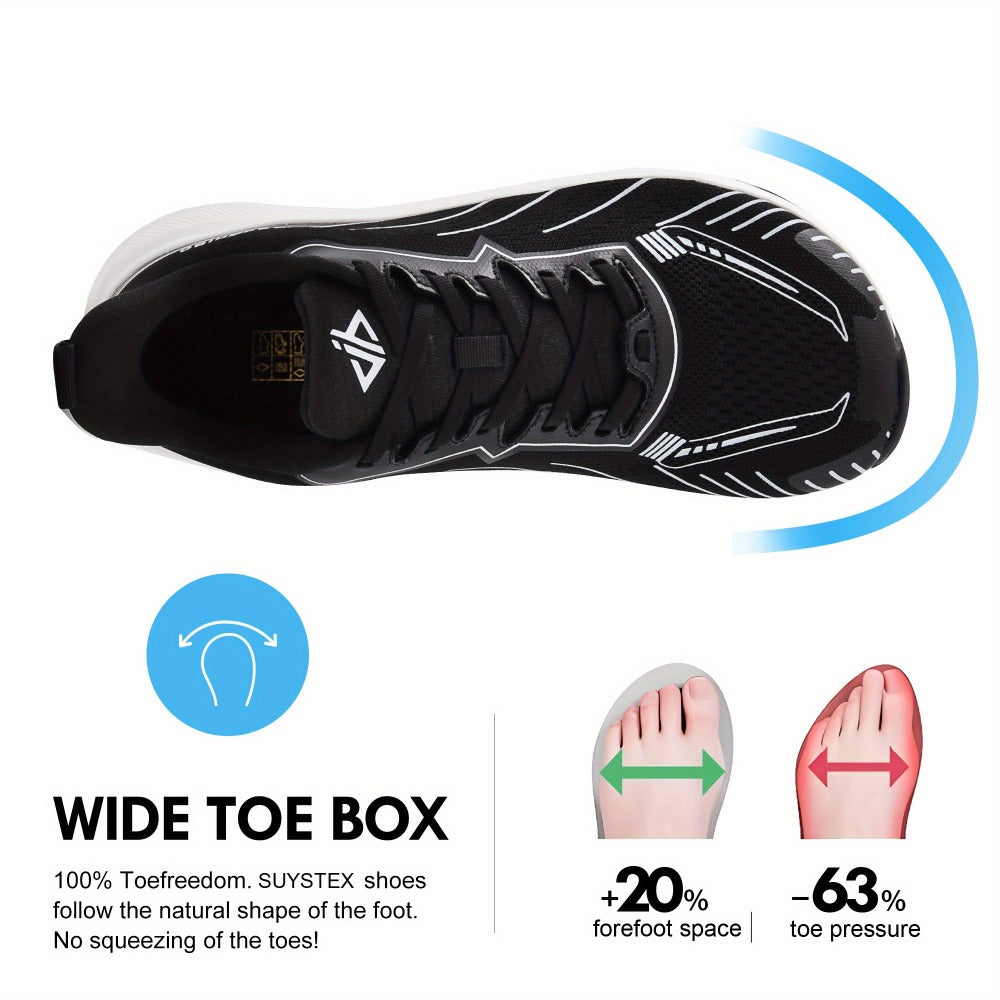 Men's Running Shoes - Cushioned Support & Wide Toe Comfort
