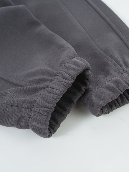 Wwowoniao Boys' Relaxed Fit Jogger Pants Made from a Featuring an Alphabet Design, Slightly Stretchy Knit Material, Equipped with Pockets, Suitable for Spring And Fall, Composed of 58% And 42% Polyester, Ideal for Outdoor Activities