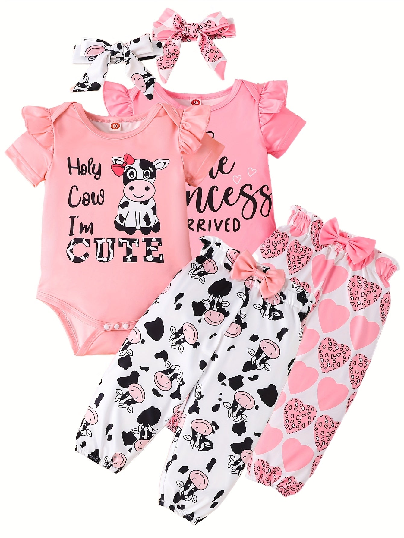 2 Sets Of Combination Children'S Suits, Fashionable Printed Hayi Girls' Suits, Newborn Baby Suits, for Outdoor