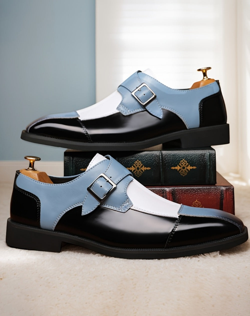 Men's Loafers & Slip-Ons - Color Blocked & Metal Buckle 120933