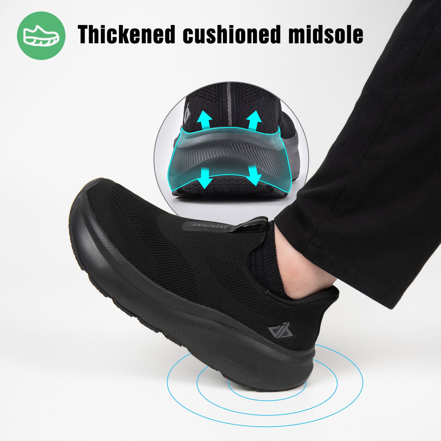 Mens Slip In Hands Free Shoes Wide Toe Box Arch Support Orthopedic Walking Sneakers Cushioned Thick Zero Drop Sole Metatarsal Pads
