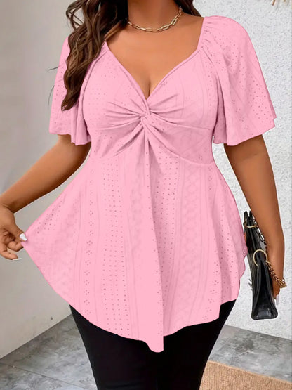 Rose Red V-Neck T-Shirt - product view 10
