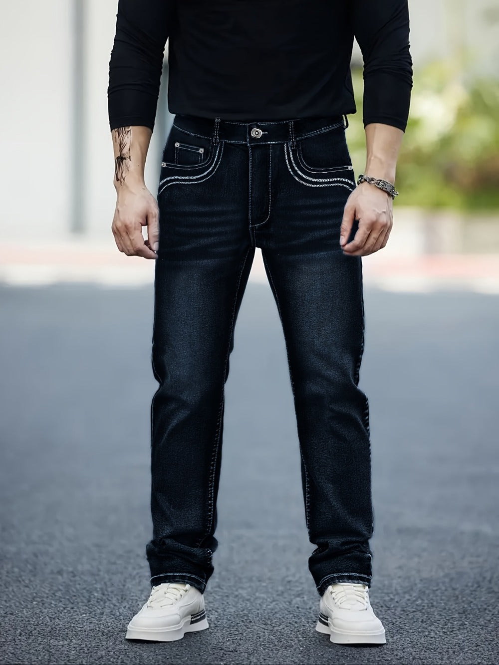 Men's Slim Fit Jeans - Classic Wash Clean Finish Travel 172325