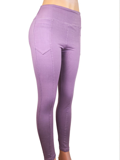 POCKETS Women's Leggings/High Waist Soft Stretch Skinny Solid Color & Printed & Tye Die Leggings for Women, Supper Soft Women's Clothing,,