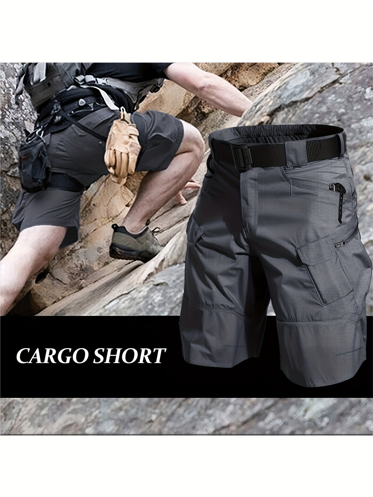 Men’s Cargo Shorts, Breathable Quick Dry Tactical Work Pants with Multi-Pocket Design