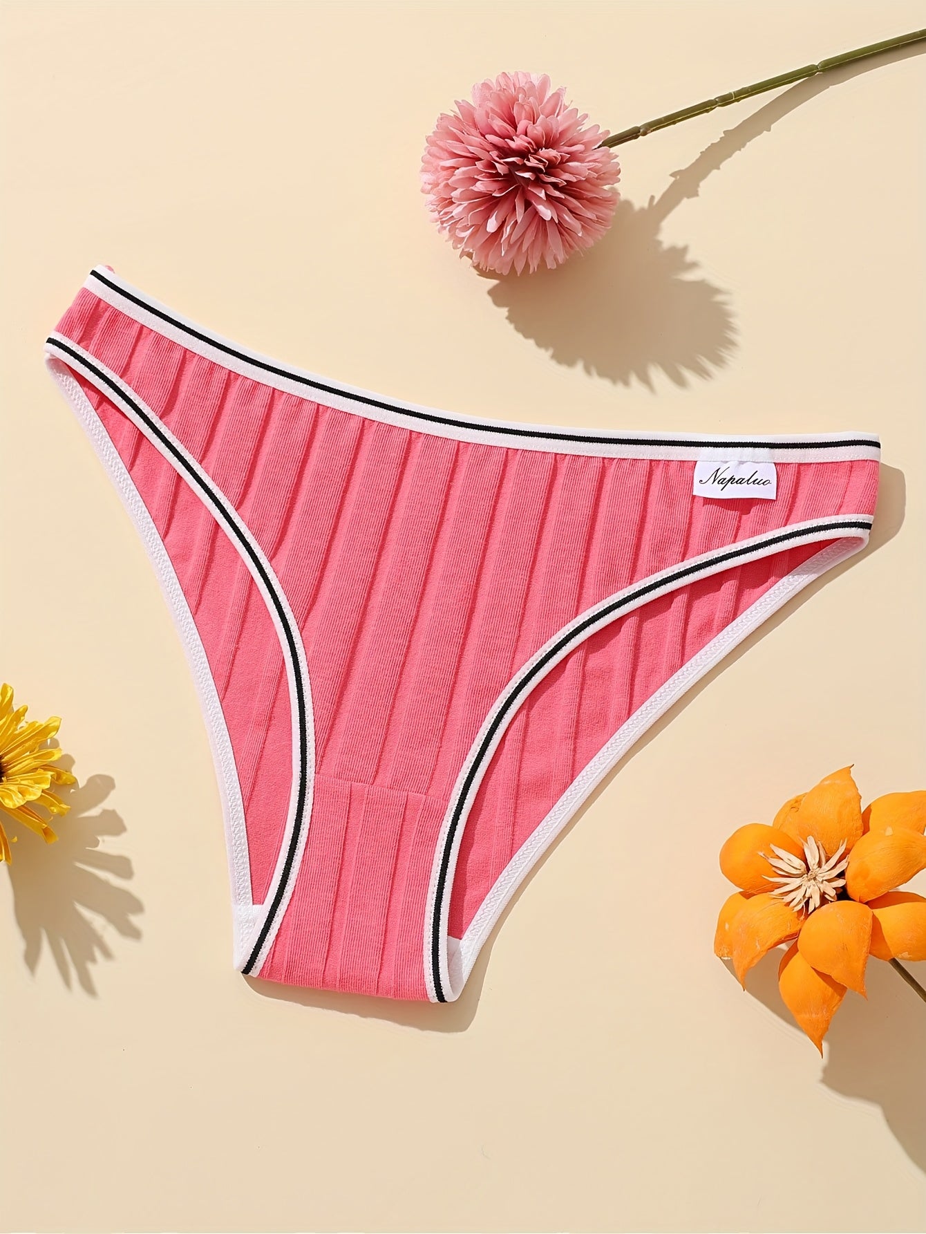 8pcs/Pack Women Thread Briefs Simple Soild Color Elastic Soild Color Breathable Ladies Panty