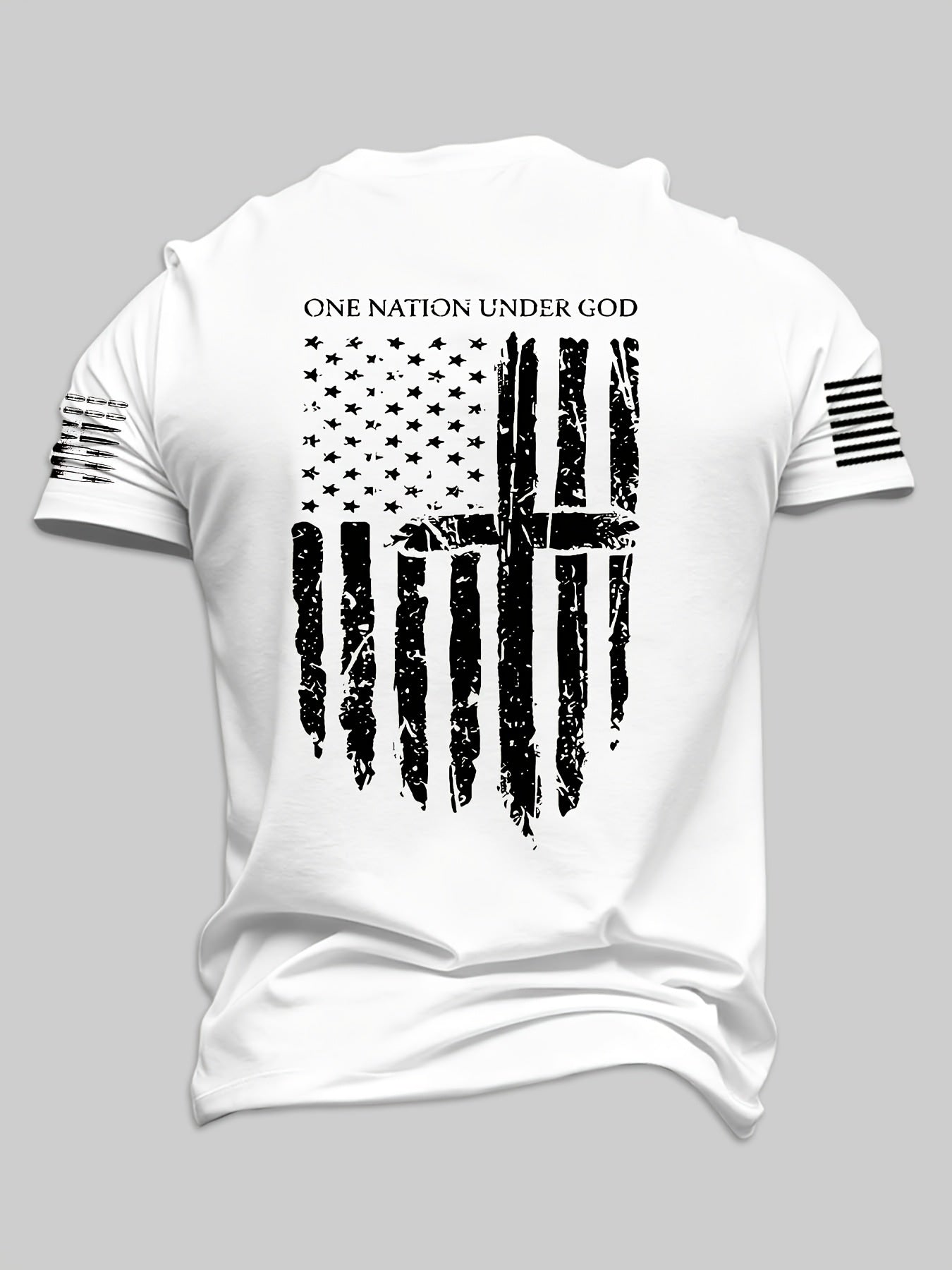 MIXECI Brand Teenager'S Letter Flag Pattern Printed Round Neck T-Shirt, Summer Outdoor Sports Short Sleeve, For Teenager