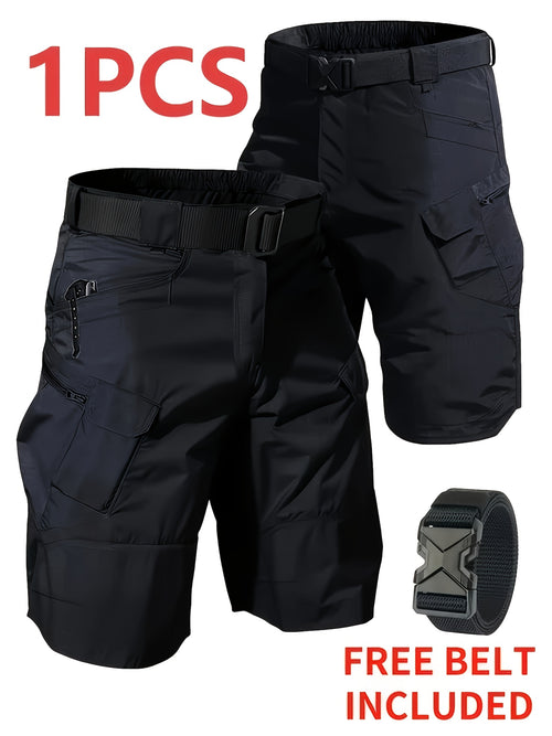 Men's Tactical Cargo Shorts - Casual Shorts - Lightweight Multi-pocket Outdoor Shorts, (Belt Included) Non-stretch Durable Fabric for Hiking, Camping, Fishing - Black Casual Style for Professionals And Outdoor Enthusiasts