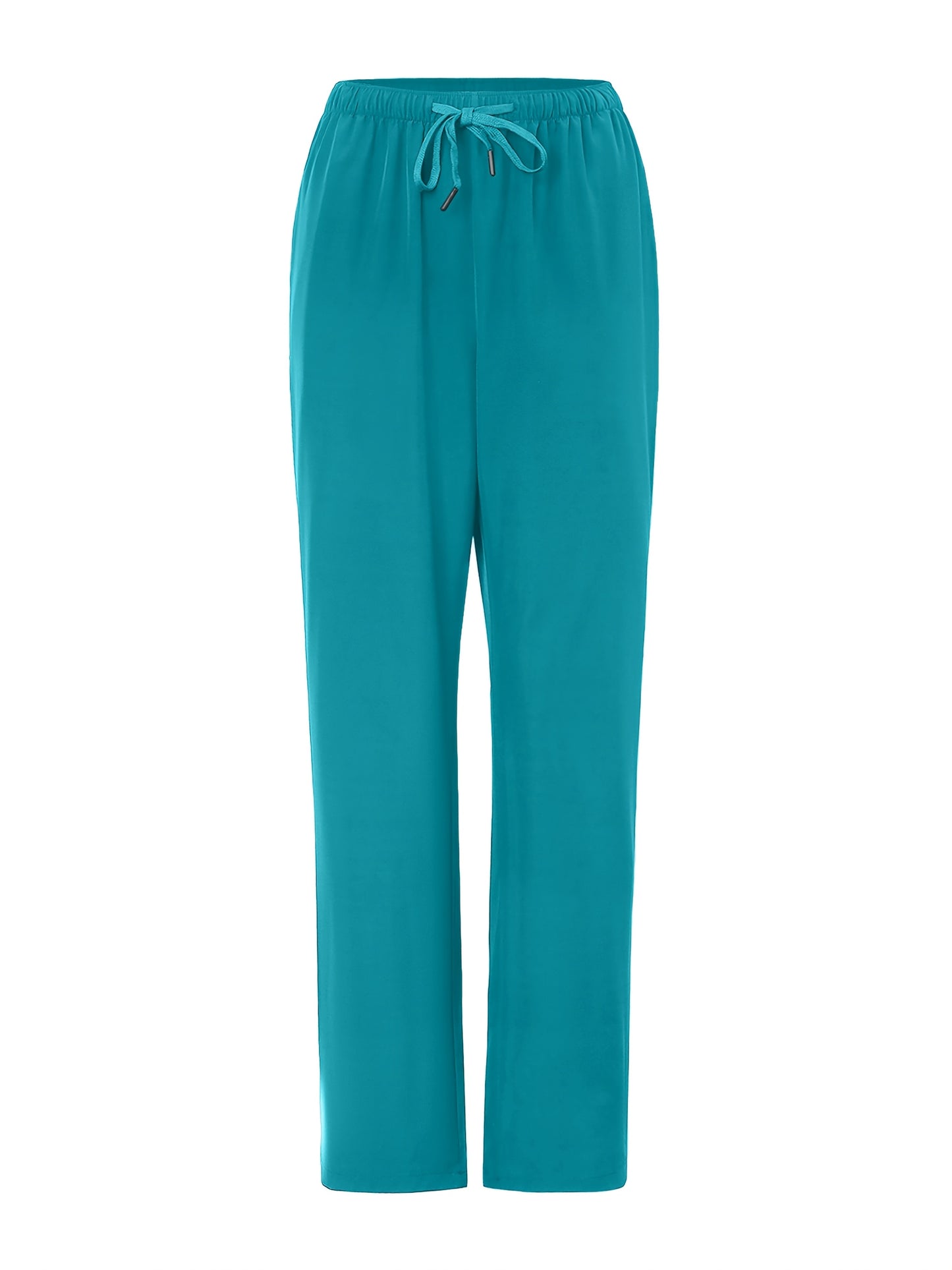 2pcs Women's Breathable V-Neck Work Uniform - Machine Washable Pocket Detail Matching Top & Pants, Casual Work Clothes Suitable for Work Uniforms, Healthcare, Education, Retail - Comfortable Professional Attire
