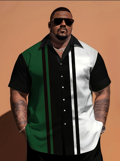 Men's Striped Shirt - Collared Short Sleeve 787493