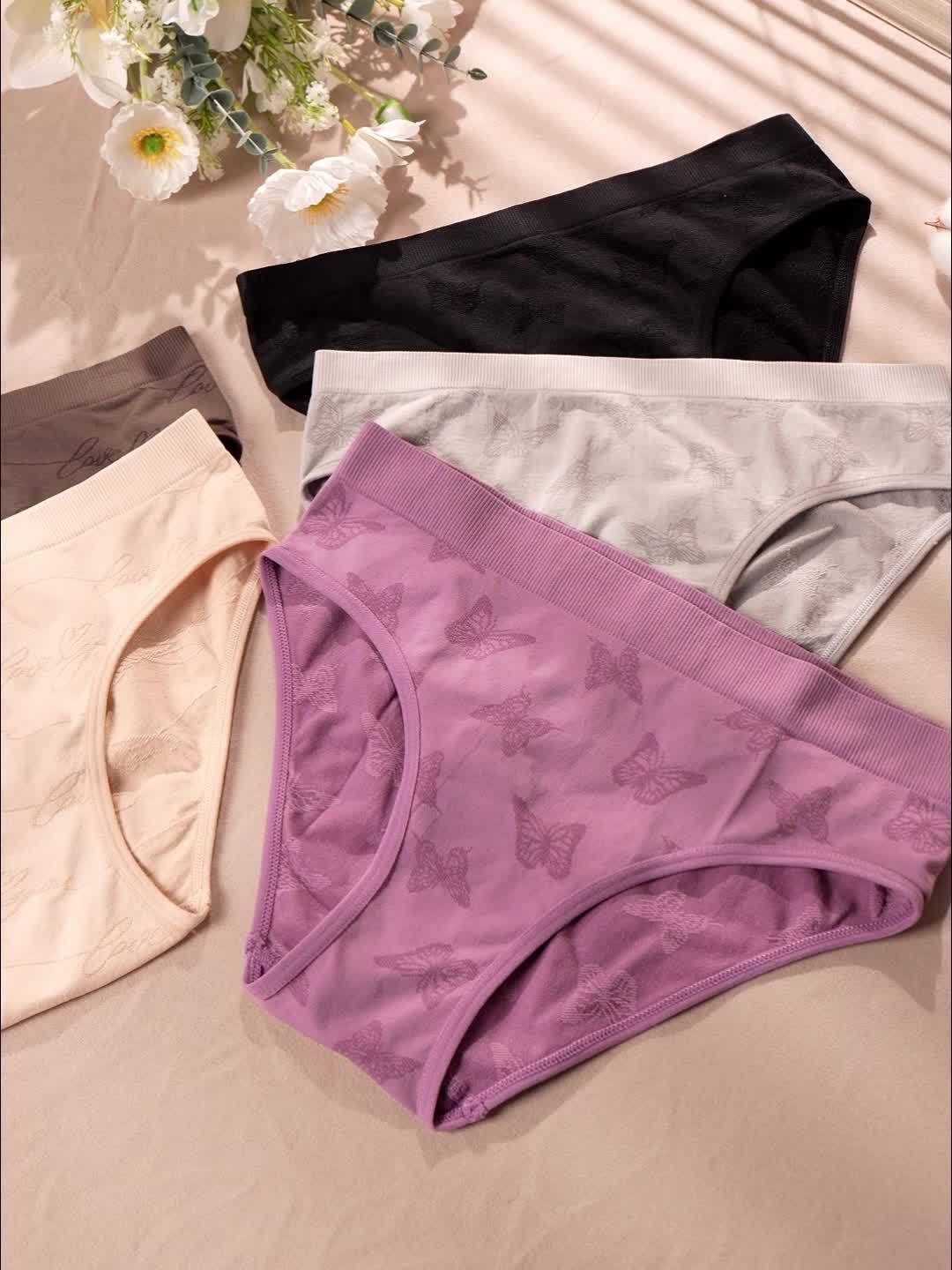 10pcs Women's Low Rise Bikini Panties - Assorted Butterfly Print Elegant Design, Comfortably Soft & Snug Fit, Daily Wear Value Set for All Seasons