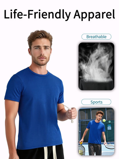 Men's 9 Mixed Colors Polyester Short-Sleeve T-Shirt - product view 15
