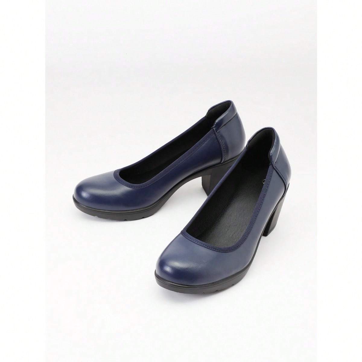 Women'S Block Heel Pumps Work Shoes Office Lady Round Toe High Heels Dress Shoes, Women Shoes