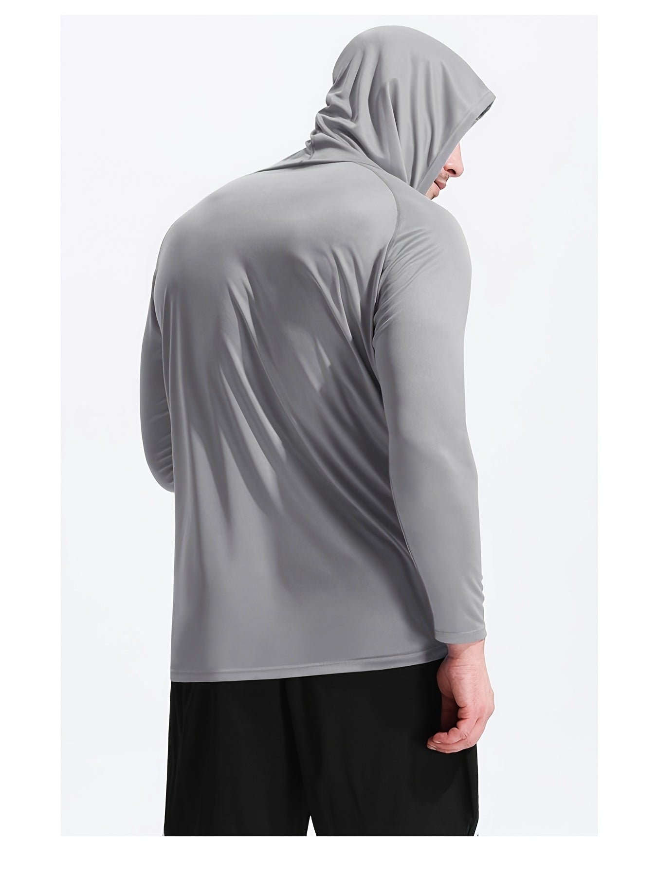 Men 5pcs Spring Summer Long Sleeve Hooded Sweatshirt Set, Quick Dry Breathable Lightweight Hoodie T-Shirt, Sports Outfit for Outdoor Fishing, Gym, Running, Basketball, Travel Leisure, Ideal Father's Day Gift for Dad Men Daily Holiday Present