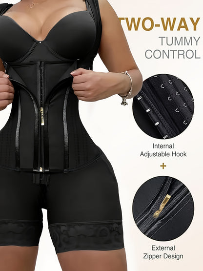 Colombian Style Shaping Waist Cincher Shapewear Tummy Control Body Shaper Postpartum Butt Lifter with Zipper Crotch