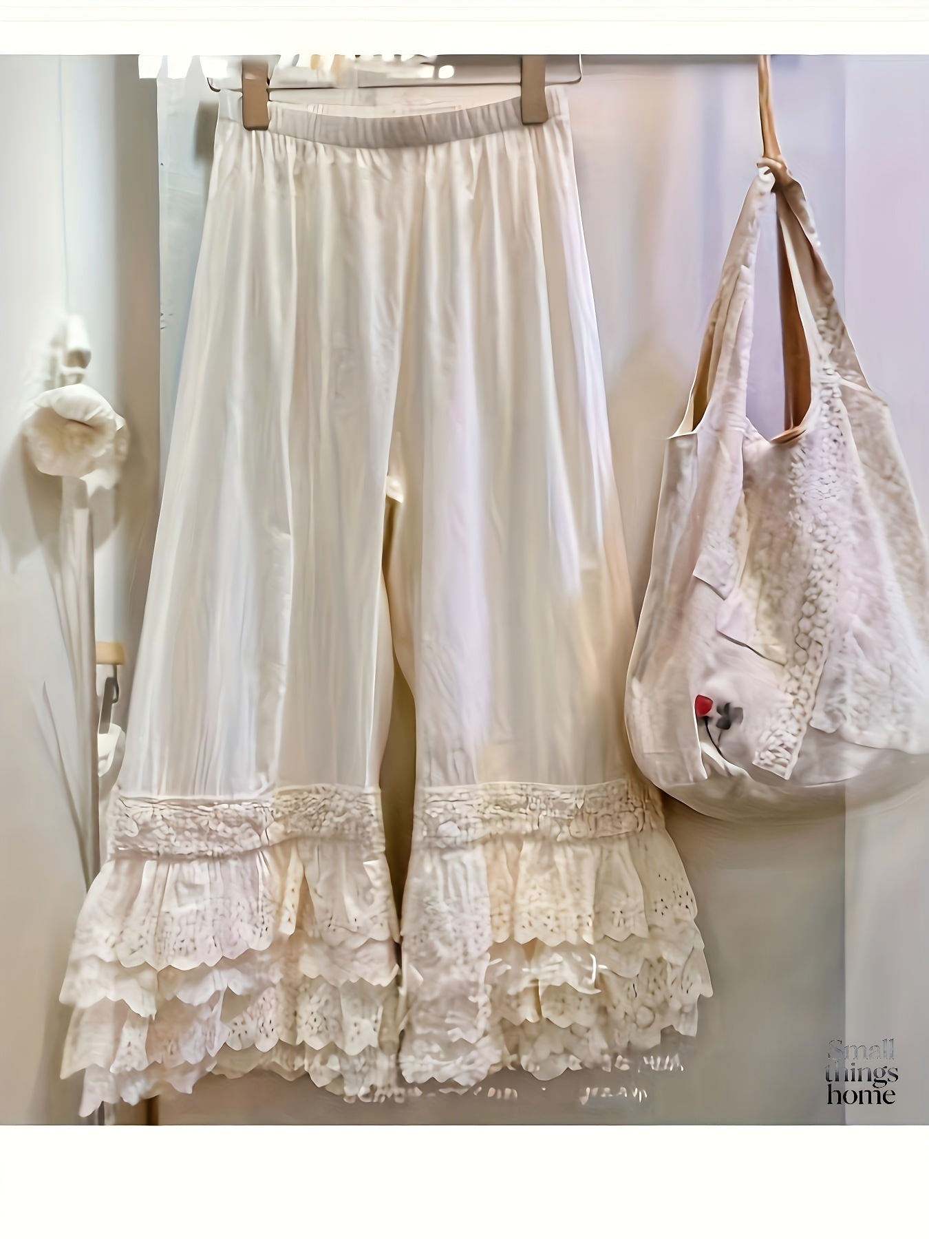 1pc Pants - Women's Large Size Spring And Summer New Sweet Four Layers Of Lace Stacking Bottoms Liner Pants Wide-legged Dress Pants, Super Suitable for Wearing As The Bottom Of The Skirt, Soft And Comfortable Pajama Pants