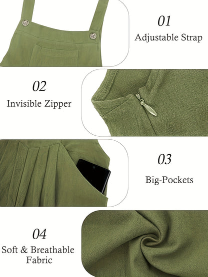 Scacto 2025 Summer Comfortable Women's Casual Loose Clothing Jumpsuit Y2k Fashion Overalls Square Collar Sleeveless