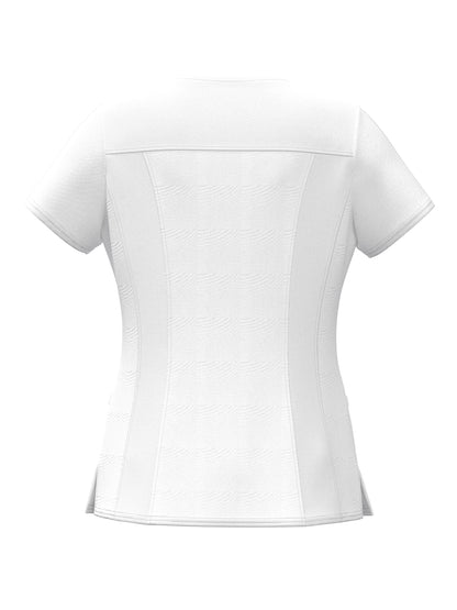 PandaFlex modern neck in Four-Way Stretch Fashion Scrubs Set V-Neck Short Sleeve Scrub Top & Straight Leg Cargo Pants for Nurses with zipper pockets 3372