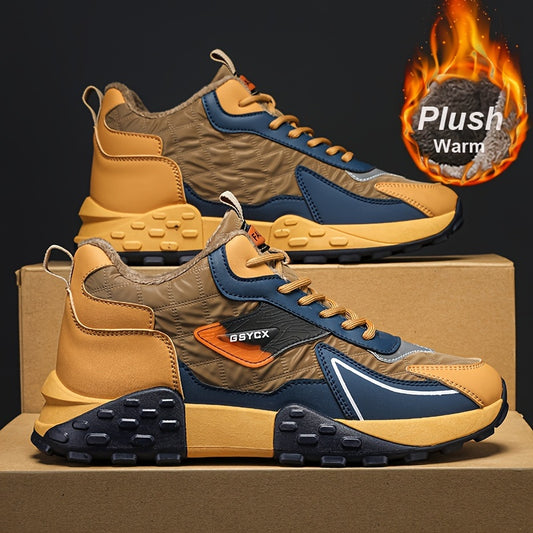 Men's Winter Shoes Thermal Insulated, Lined Snow Sneakers, High Quality Non-Slip Hiking Boots for Outdoor Sports And Cold Weather