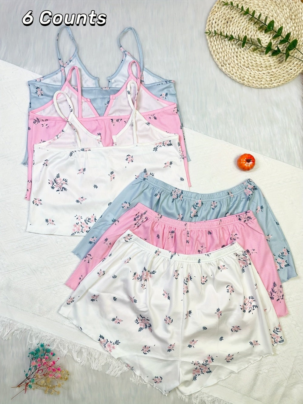 Women's Pajama Shorts Set - Printed 6 Style 166181