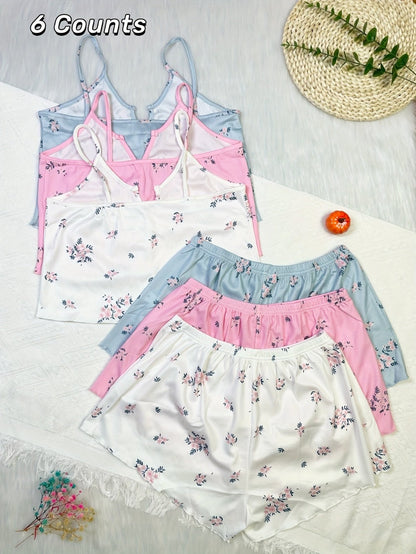 Women's Pajama Shorts Set - Printed 6 Style 166181