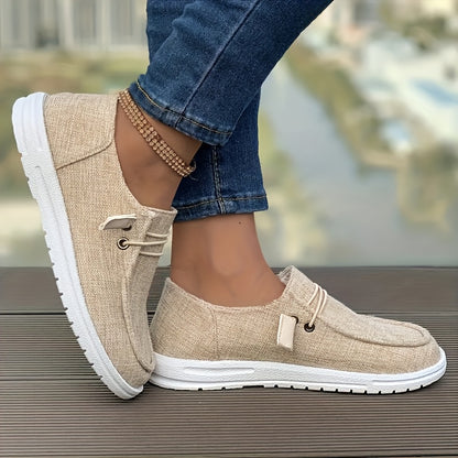[Lightweight Casual Sneakers] Women's Casual Sneakers, Fashionable Walking Shoes, Lightweight New Women's Shoes Lightweight Non-slip Casual Sneakers - Breathable Fabric Upper, Round Toe Design, White Lace Closure And Cushioned TPU Sole For All-day Comfort