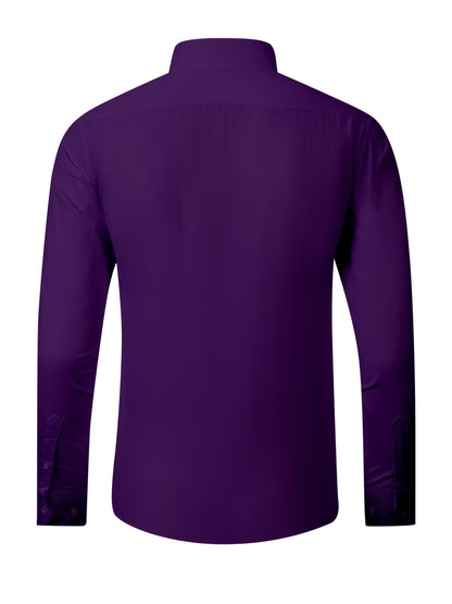 3pcs Men'S Stretch Long Sleeve Business Casual Dress Shirts