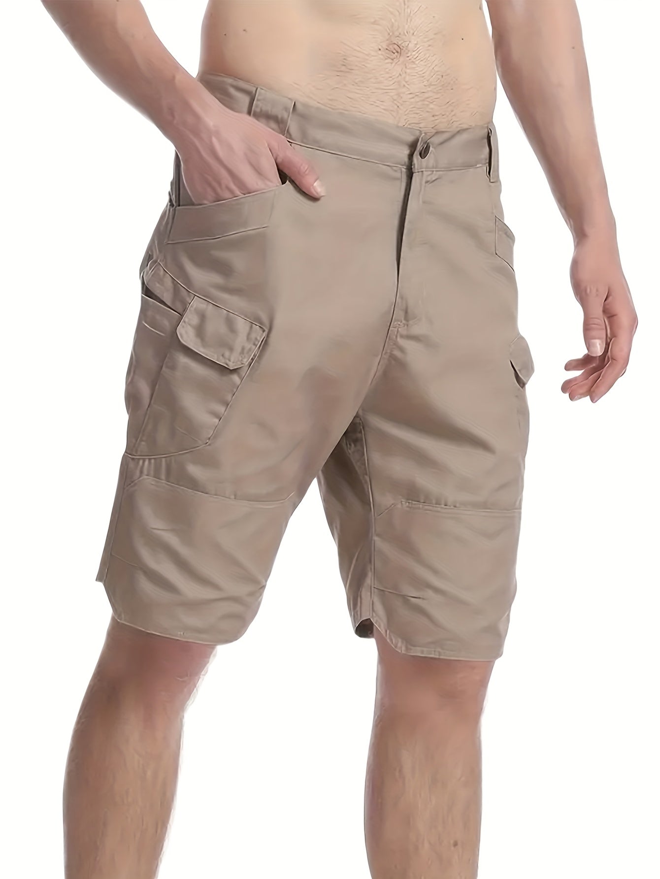 2pcs Summer Outdoor Cargo Shorts for Men, Multi-Pocket Hiking Shorts, Durable, Ripstop, Wear-resistant, Good for Camping, Hunting, Fishing, Summer Outdoor Activies and Daily Wear