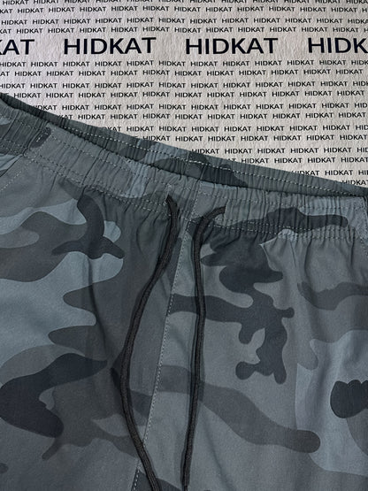 Women's Camo Cargo Pants Summer Lightweight Breathable Outdoor Casual Long Pants with Adjustable Elastic Waistband