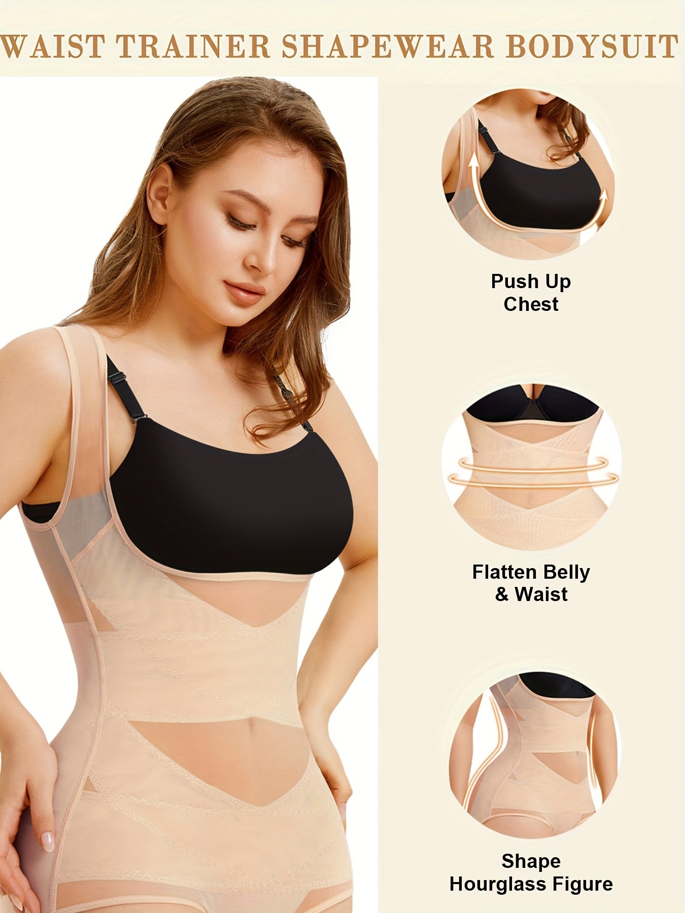 Plusize Bodysuit for Women Tummy Control Butt Lifter Panty Hi-Waist Trainer Stomach Body Shaper Girdles Shapewear Waist Trainer Corset