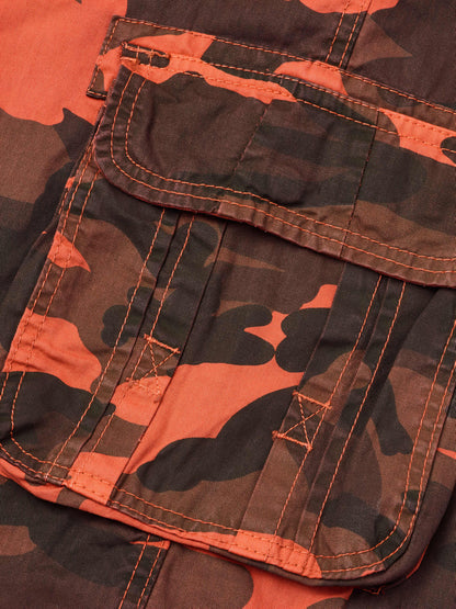 Men's Pure Cotton Washed Camouflage Outer Multi Pocket Workwear Shorts