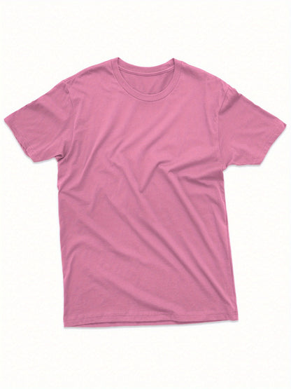 Men's Solid Color T-Shirt - Classic Neck Short Sleeve 079589