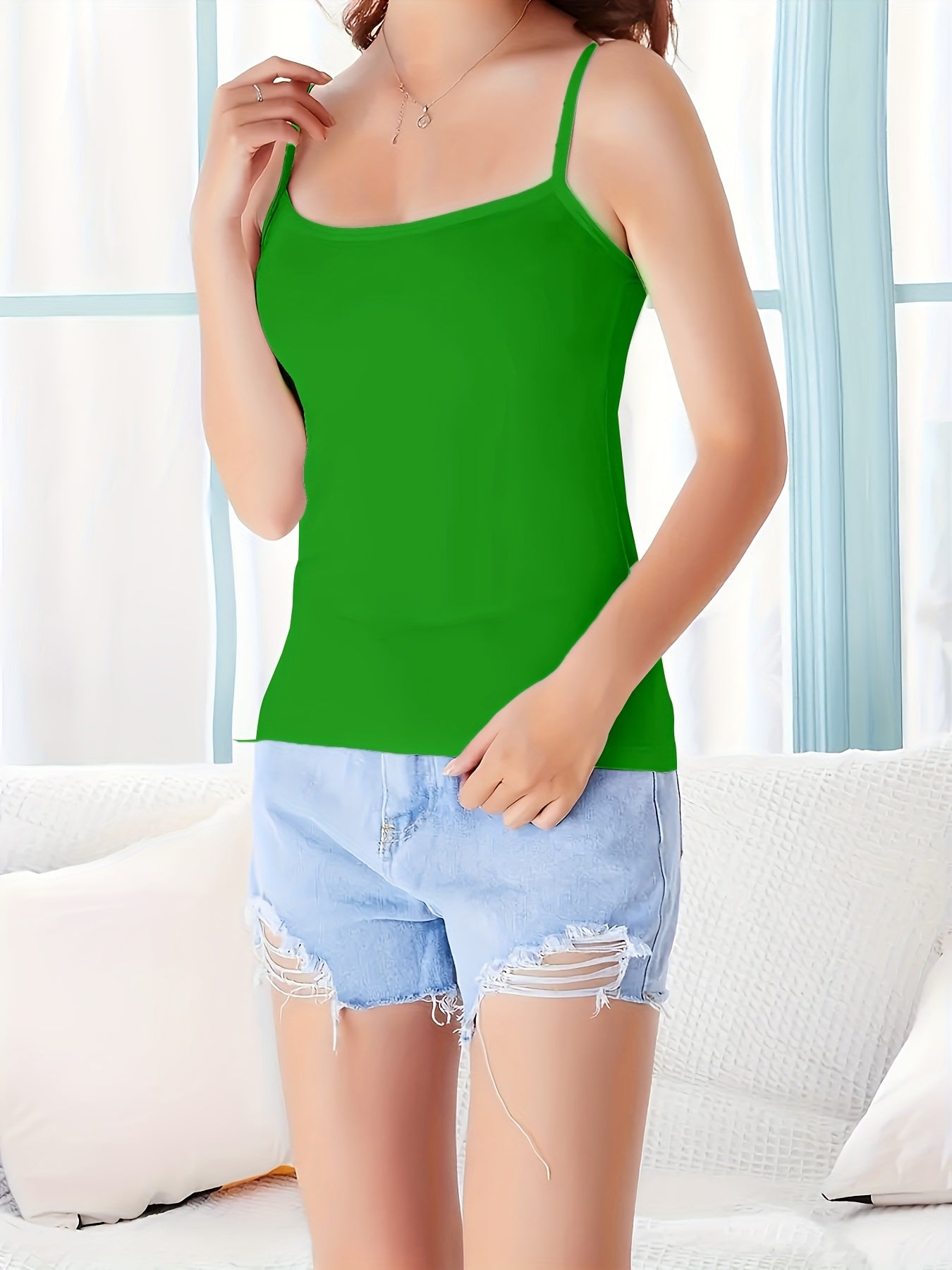 6-Pack Women'S Camisole, Casual Breathable Camisole, Various Colors, Comfortable Basic Version