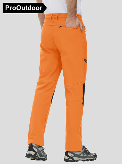 Men's Winter Fleece Pants Outdoor Softshell Pants Thickened Warm Lined Camping Fishing Trekking Hiking Pants Casual Trousers
