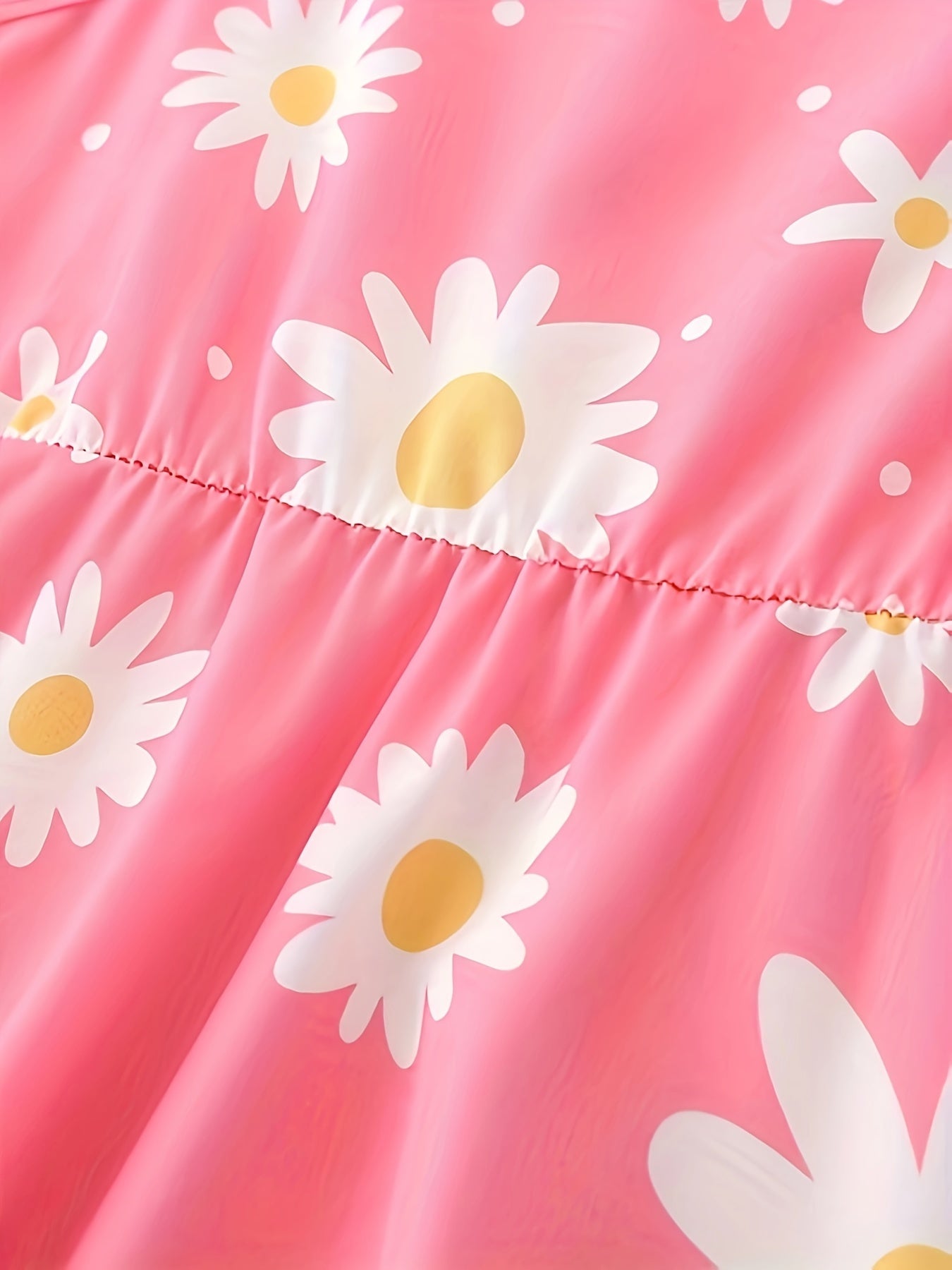 Summer Girls Flower Print Dress Children's Casual Dress Spring/Summer Popular Western Style Little Girl Fashion Versatile Casual Print Full Print Dress (including Hat)