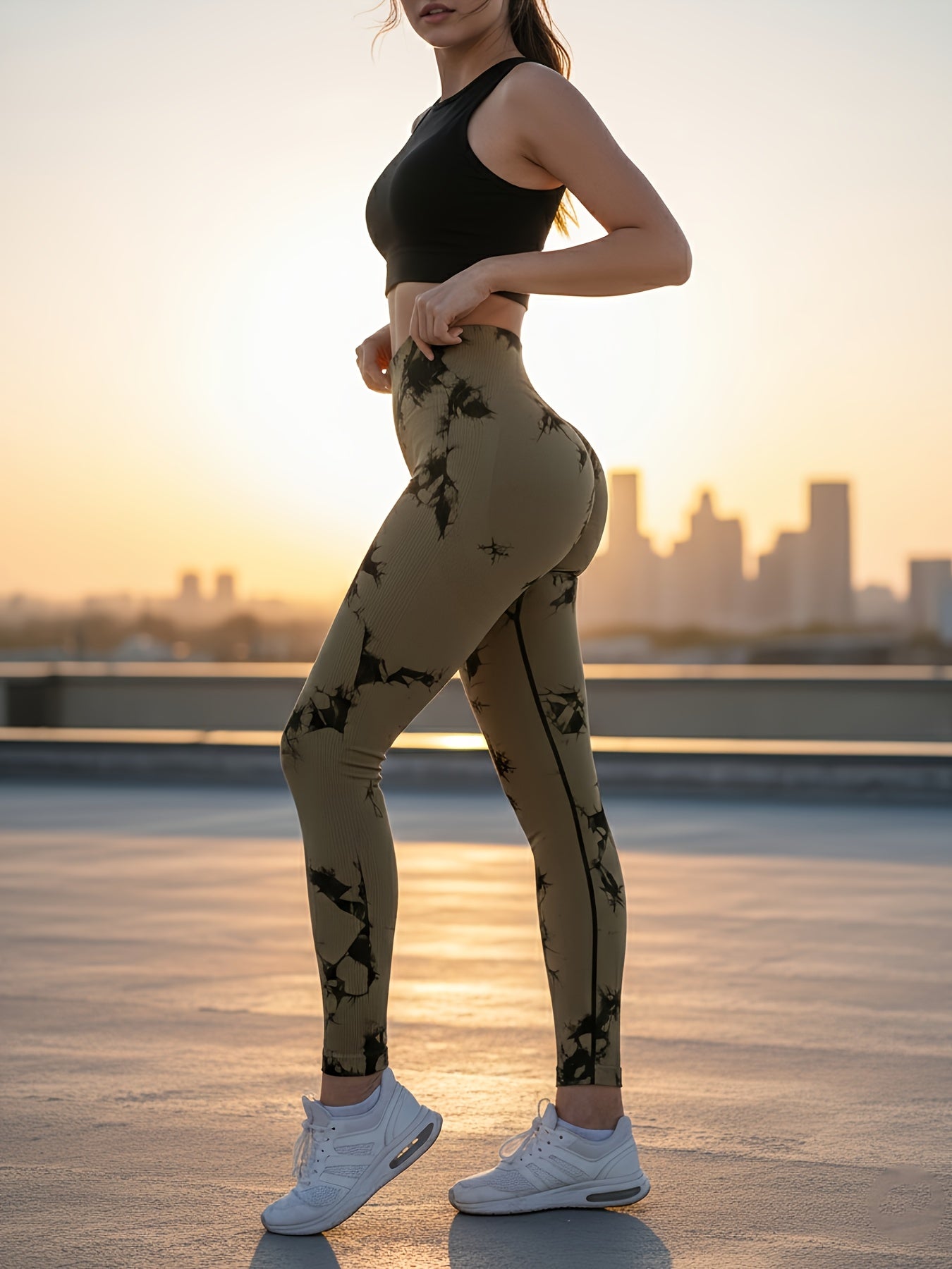 Women'S Tie Dye Yoga Pants High Waisted Scrunch Butt Workout Leggings Soft Stretchy Butt Lifting Tummy Control Yoga Leggings For Gym Running Fitness