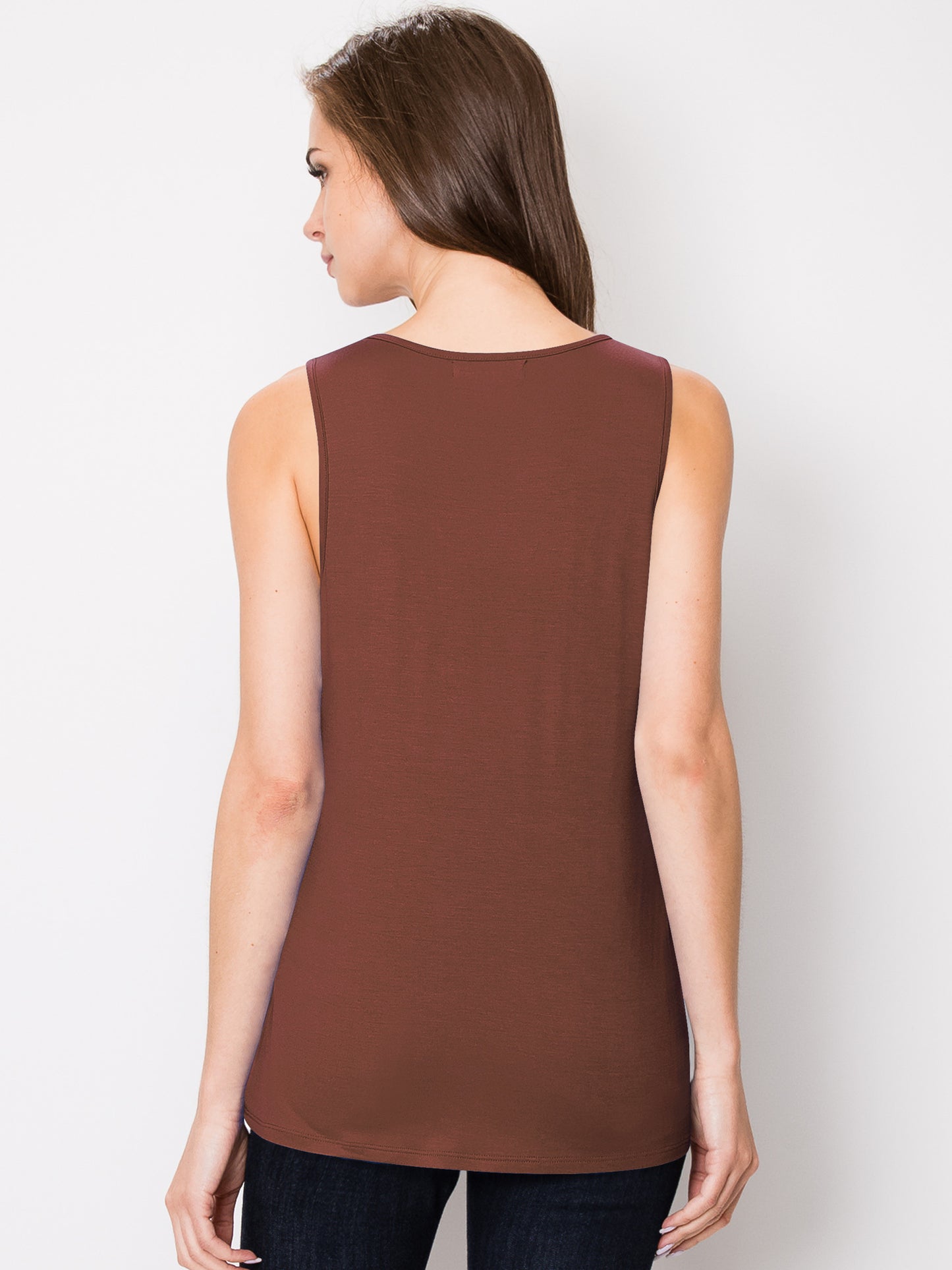 Women's Sleeveless Scoop Neck Loose Fit Tank Top