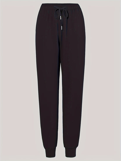 Women'S Frosted Pocket Brush Pants with Elastic Ribbed Toe Binding Work Pants