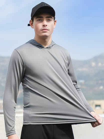 5pcs Men's Quick-Dry Breathable Hooded Sweatshirts - Moisture-Wicking Athletic Pullovers with Full-Zip Design, Gym, Outdoor & Casual Wear in Black, White, Gray, Blue, Orange | S-3XL Sizes | Multi-Sport Training Apparel for Running,,, Tennis & Beach Partie