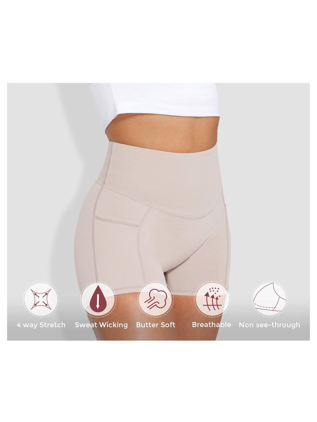 1Pc Women'S High-Waist Stretchy Athletic Shorts, Breathable Compression Bike Yoga Workout Shorts