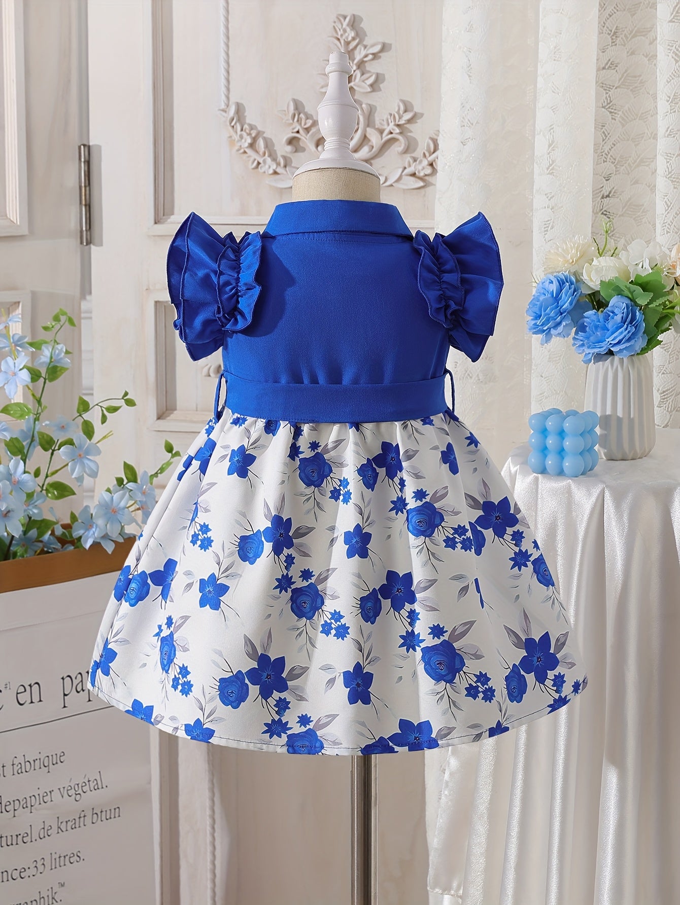 Girls' Dresses, Casual Girls' Dresses, Summer Frilly Printed Short-sleeved Dresses for Girls, Cute Girls' Dresses, Versatile, Fashionable, Cute And Casual Style, Suitable for Festivals And School Wear, Valentine's Day Gift, Girls' Birthday Gift